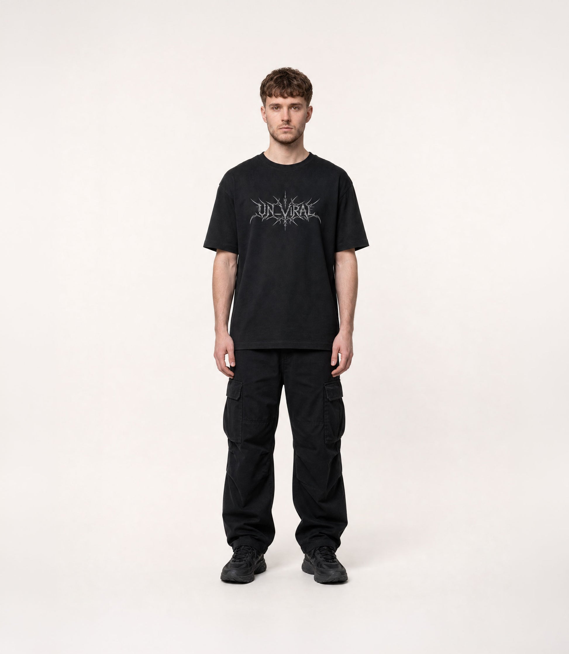 Holly Null black oversized tee — print detail