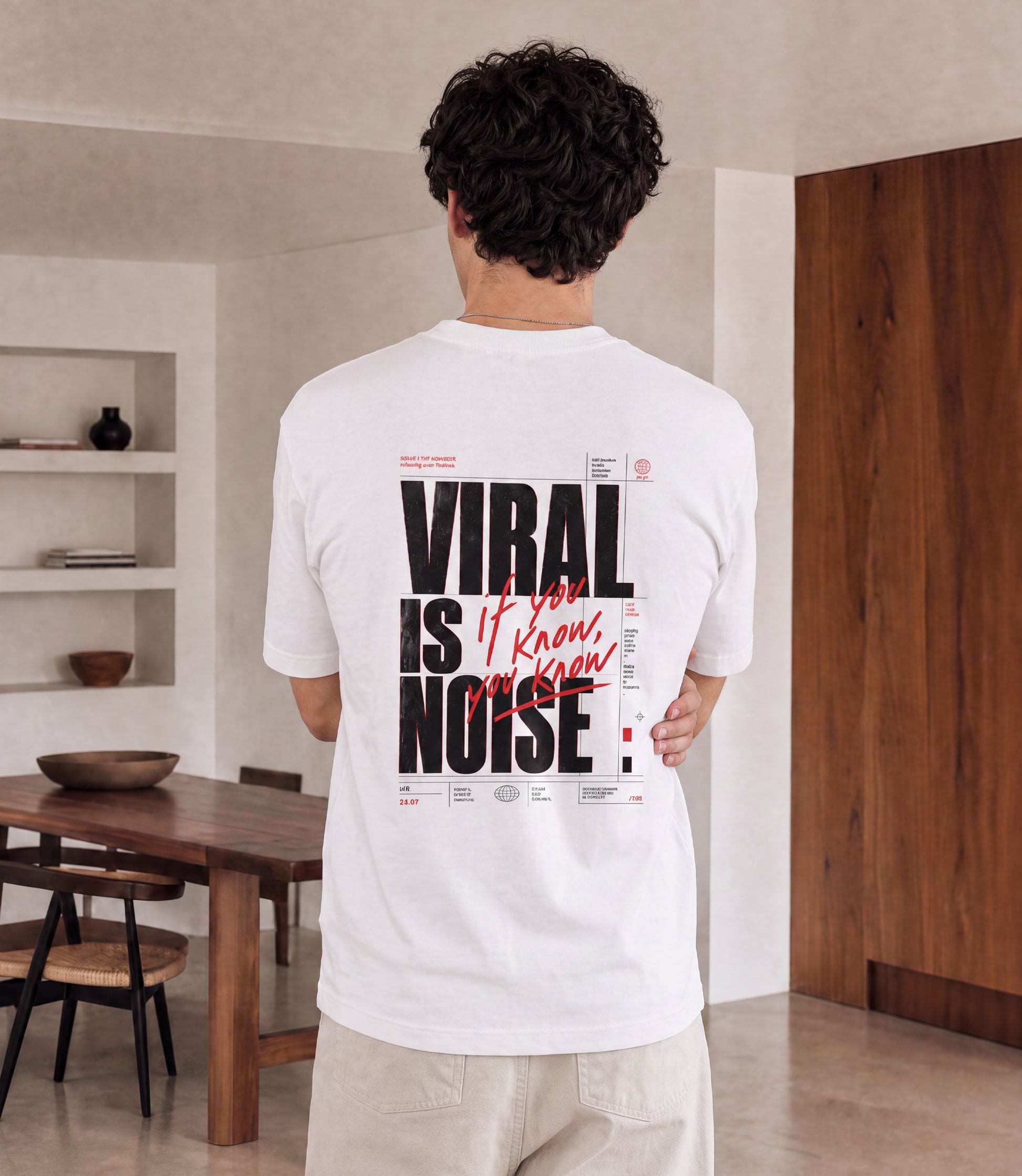 You Know white oversized tee with 'if you know, you know' typographic graphic