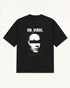 Identity Withheld black tee, redacted portrait graphic