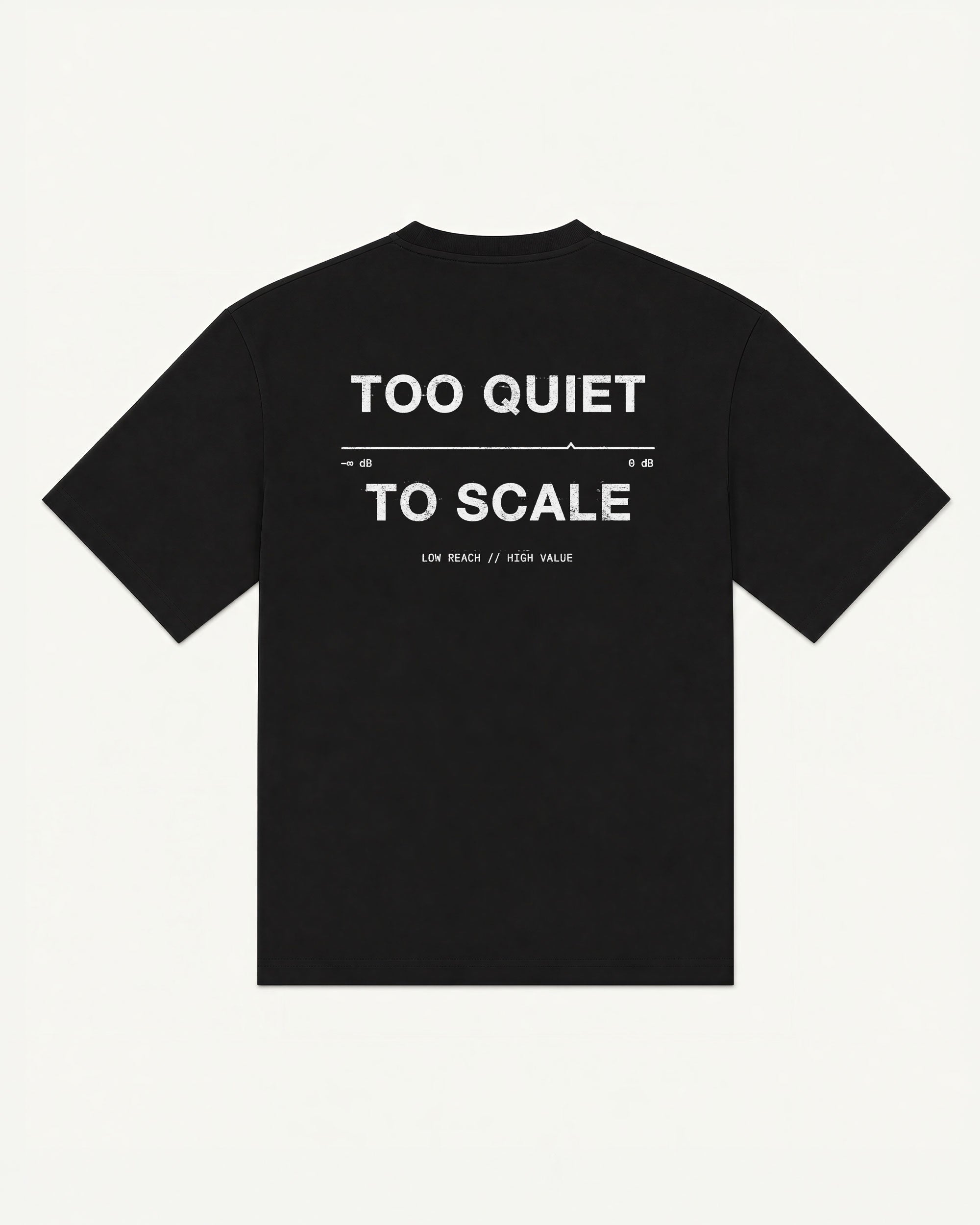 Too Quiet to Scale tee in black — front