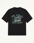Side A tee in washed black with vintage cassette varsity graphic — front