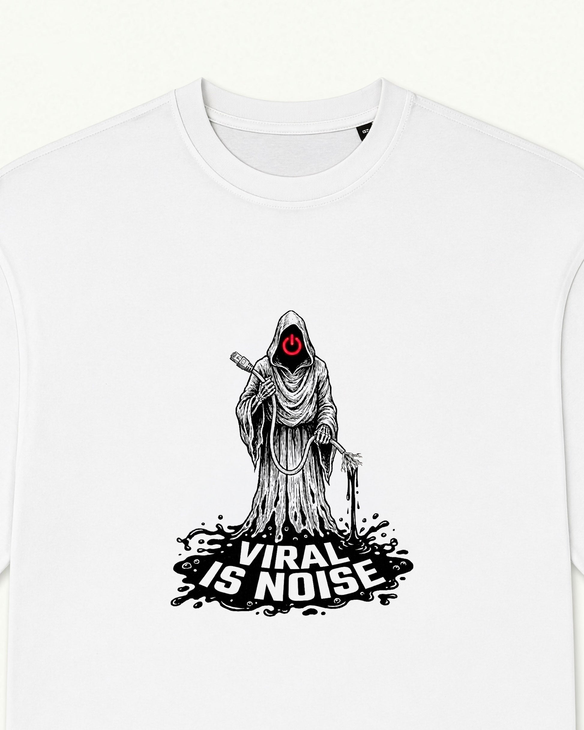 Kill Switch white tee, hooded reaper graphic — back