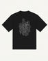 Null Construct tee in black with fine-line wireframe construct graphic — front