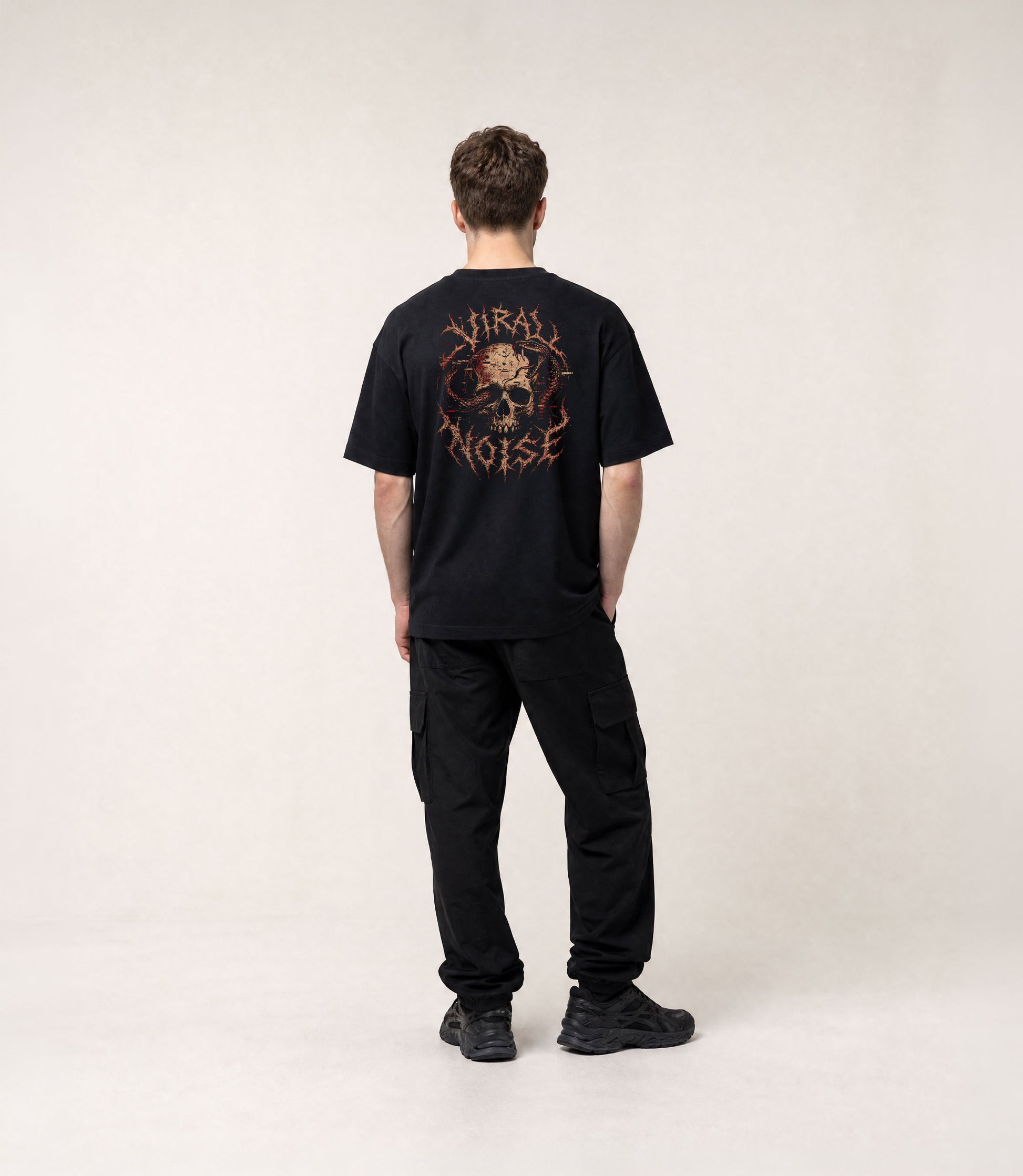 Venom Signal black tee — death-metal lettering detail