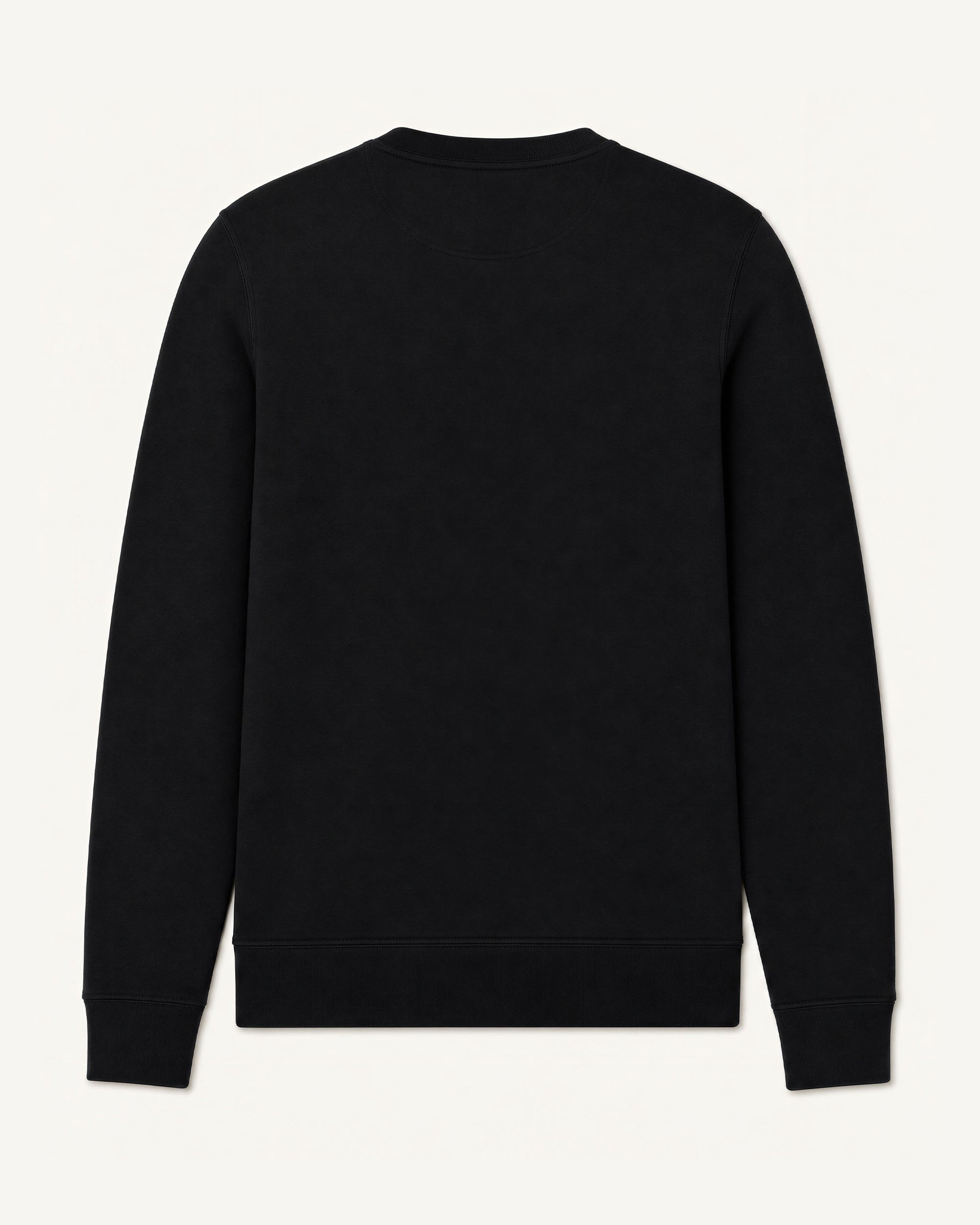 Rootbound UNVIRAL black sweatshirt with thorned black-metal logotype graphic, close-up