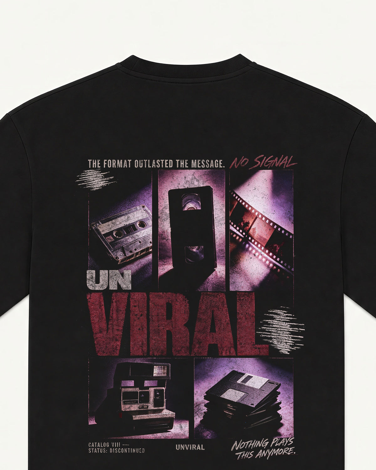 Analog black oversized tee worn on model
