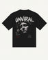 Made to Disrupt tee in black with cracked classical bust and anarchy symbol graphic, back