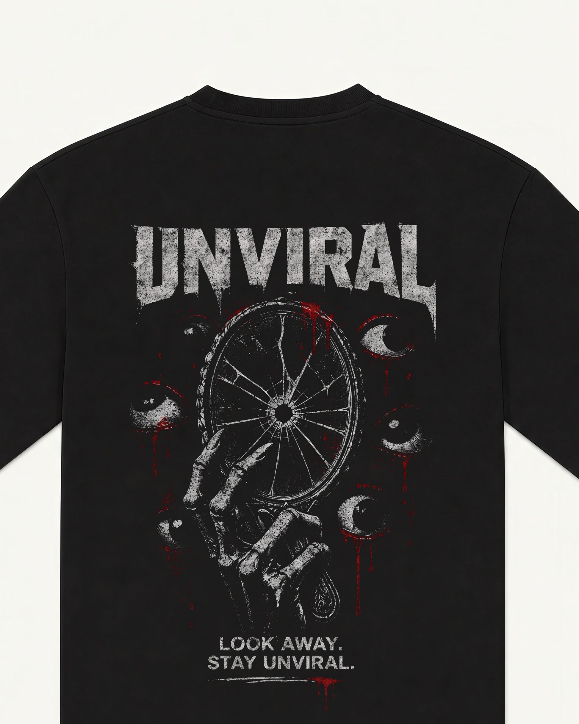 Vanity Broken black oversized tee, back print detail