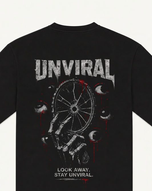 Vanity Broken black oversized tee, back print detail