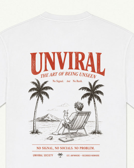 The Art of Being Unseen white oversized tee, illustration detail