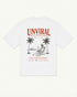 The Art of Being Unseen white oversized tee with palm tree illustration, back