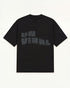 Signal Decay UNVIRAL black oversized tee with decayed wordmark graphic, front